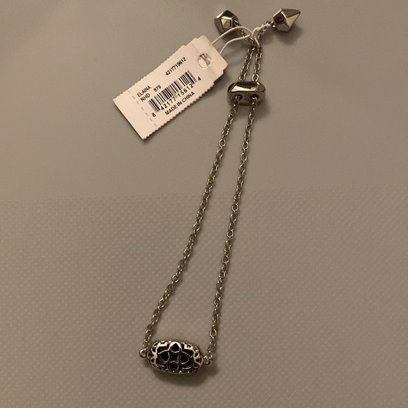 🪩 Kendra Scott Elaina Adjustable Silver Chain Bracelet in Rhodium Multi Drusy - Picture 4 of 5